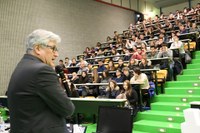 Il rettore Alberto De Toni all'inaugurazione del salone dell'orientamento