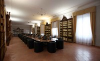 Il rendering della biblioteca Florio nella Sala del Consiglio di Palazzo Florio