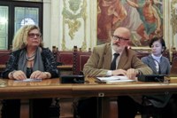 Da sin. Simonetta Minguzzi (Università di Udine); Luigi Fozzati e Marta Novello (Soprintendenza beni archeologici Fvg)