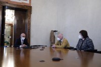 Il rettore Pinton con Ganna Stovpchenko e Lev Medovar