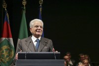 Il presidente Mattarella durante il suo intervento