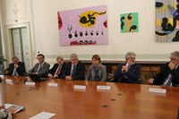 Da sinistra Armando Risaliti, Giovanni Terrosu, Andrea Risaliti, Alberto De Toni, Maria Sandra Telesca, Mauro Delendi, Silvio Brusaferro