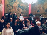 Un momento della conferenza stampa a Roma