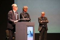 Da sinitra Maurizio Fermeglia (rettore Units), Stefano Ruffo (direttore Sissa) e Roberto Pinton (prorettore Uniud)