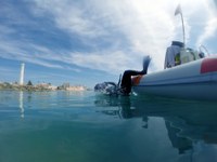 Relitto di Punta Secca: entrata in acqua