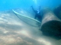 Operazioni di scavo subacqueo con sorbona ad acqua (foto di Massimo Capulli)