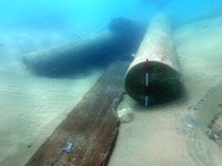 Relitto delle colonne di Kamarina visto da sud-est (foto di Massimo Capulli)