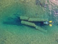 Relitto delle colonne di Kamarina visto dal drone (foto di Dario Innocenti)