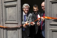 Il taglio del nastro al Career center: il rettore De Toni, l'assessore Barberio, il presidente D'Agostini